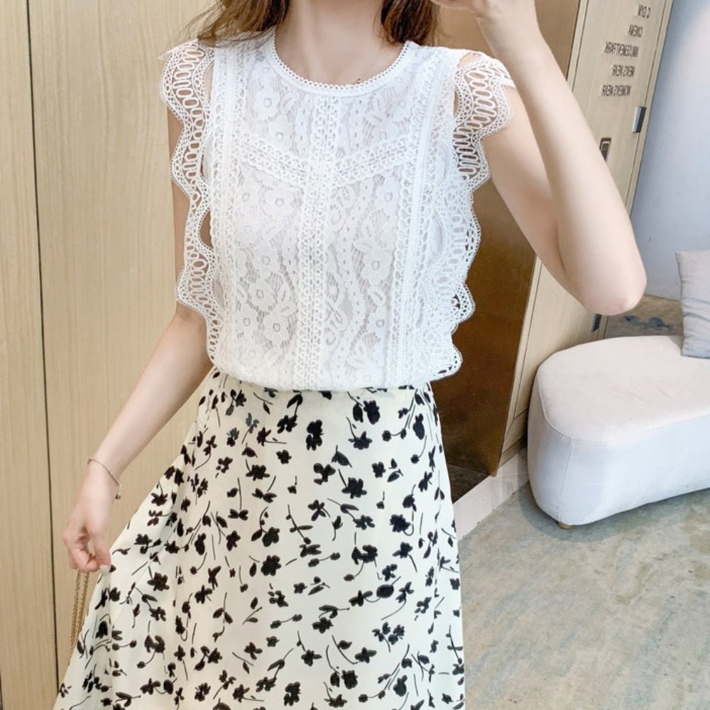 総レースノースリーブトップス｜オフィスカジュアル レディース 通販【ミレジェネ】