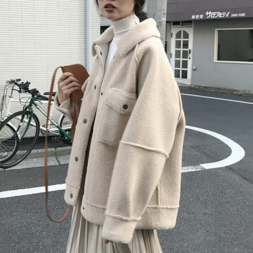ゆったりシルエットボアジャケット｜オフィスカジュアル レディース 通販【ミレジェネ】