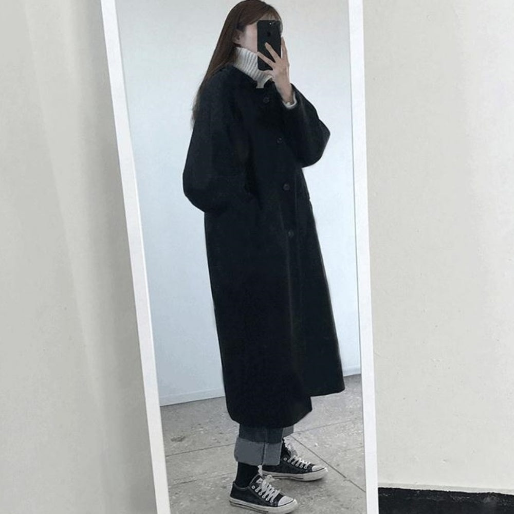 ロング丈ステンカラーコート｜オフィスカジュアル レディース 通販【ミレジェネ】