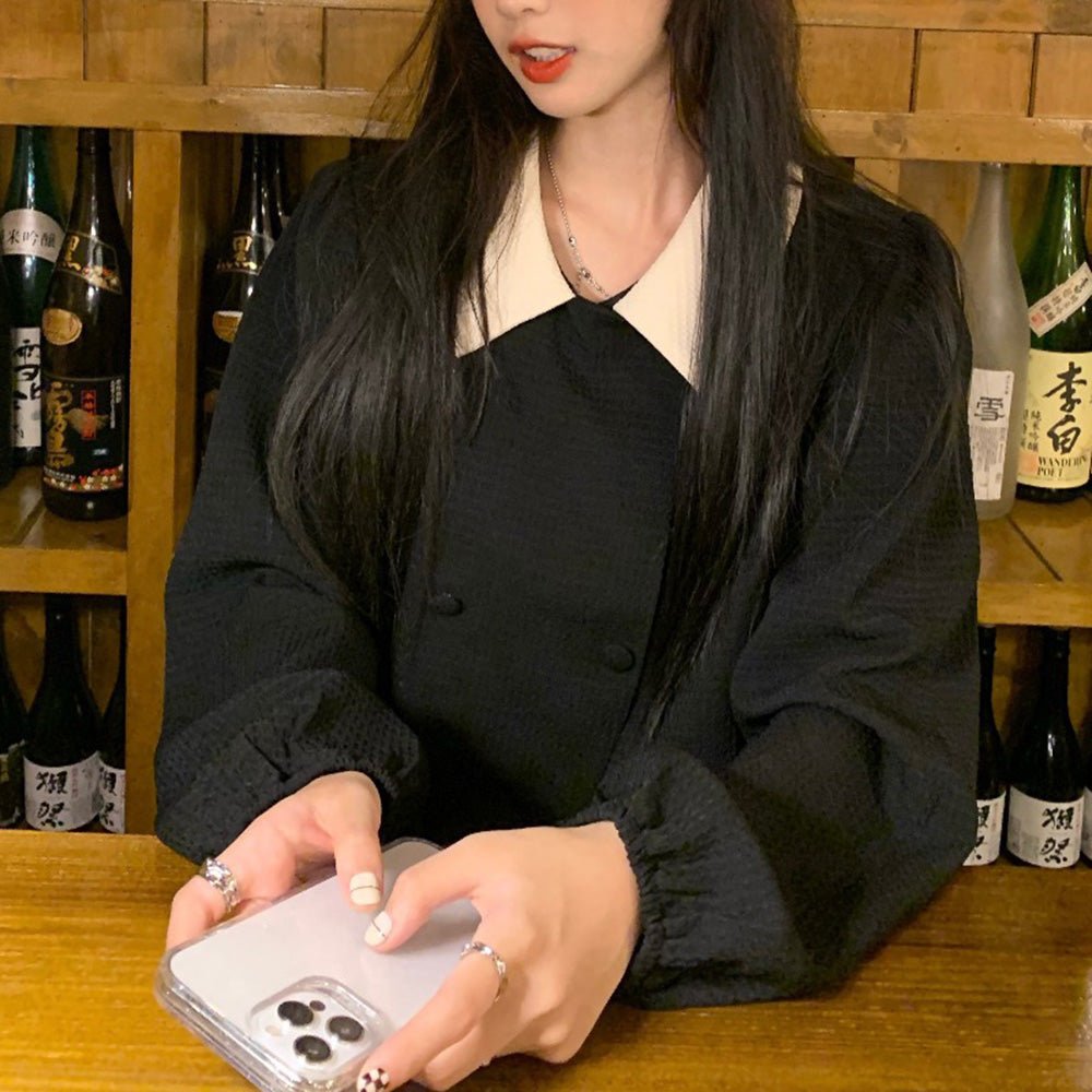 パワーショルダーダブルボタントップス｜オフィスカジュアル レディース 通販【ミレジェネ】