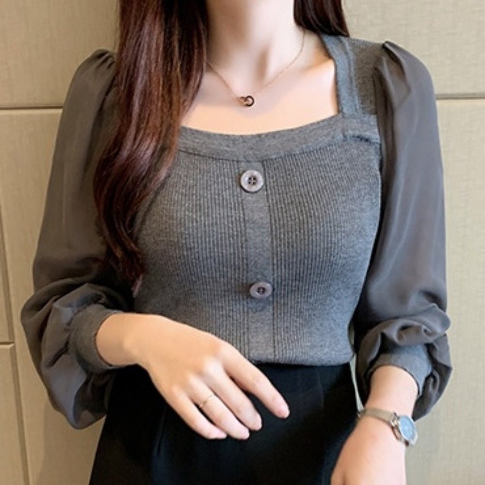 関税送料込【 KAREN MILLEN】ニットジップシフォン袖ドレス Bandage Figure Form Zip Detail Chiffon Sleeve Knit Dress