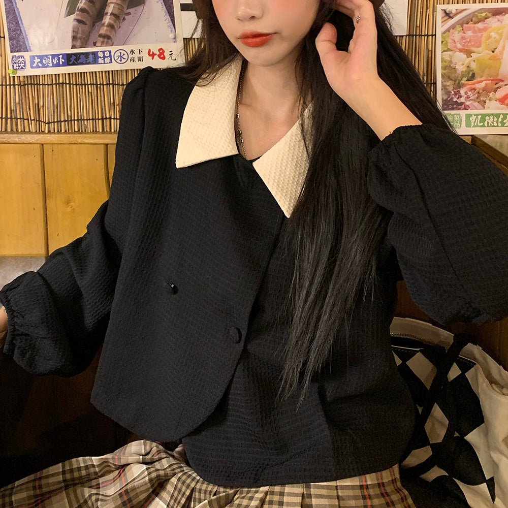 パワーショルダーダブルボタントップス｜オフィスカジュアル レディース 通販【ミレジェネ】