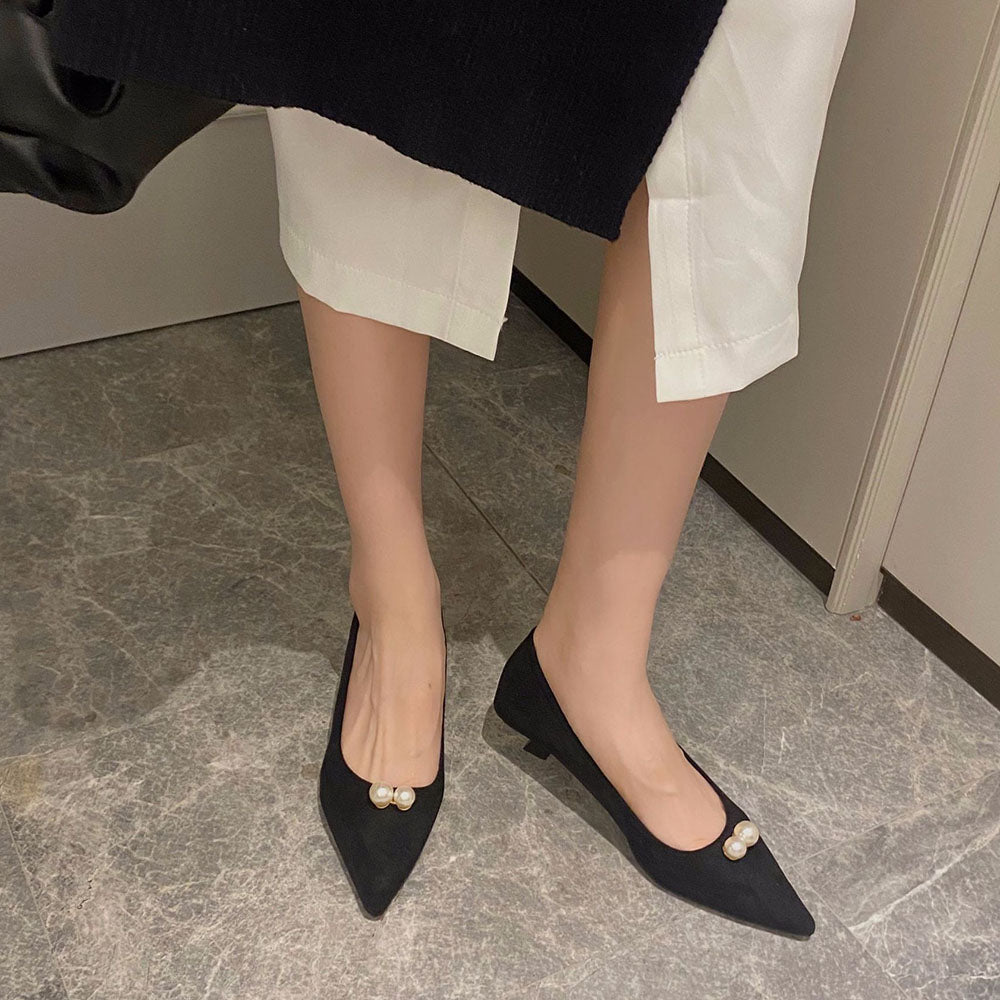 大粒パールモチーフパンプス