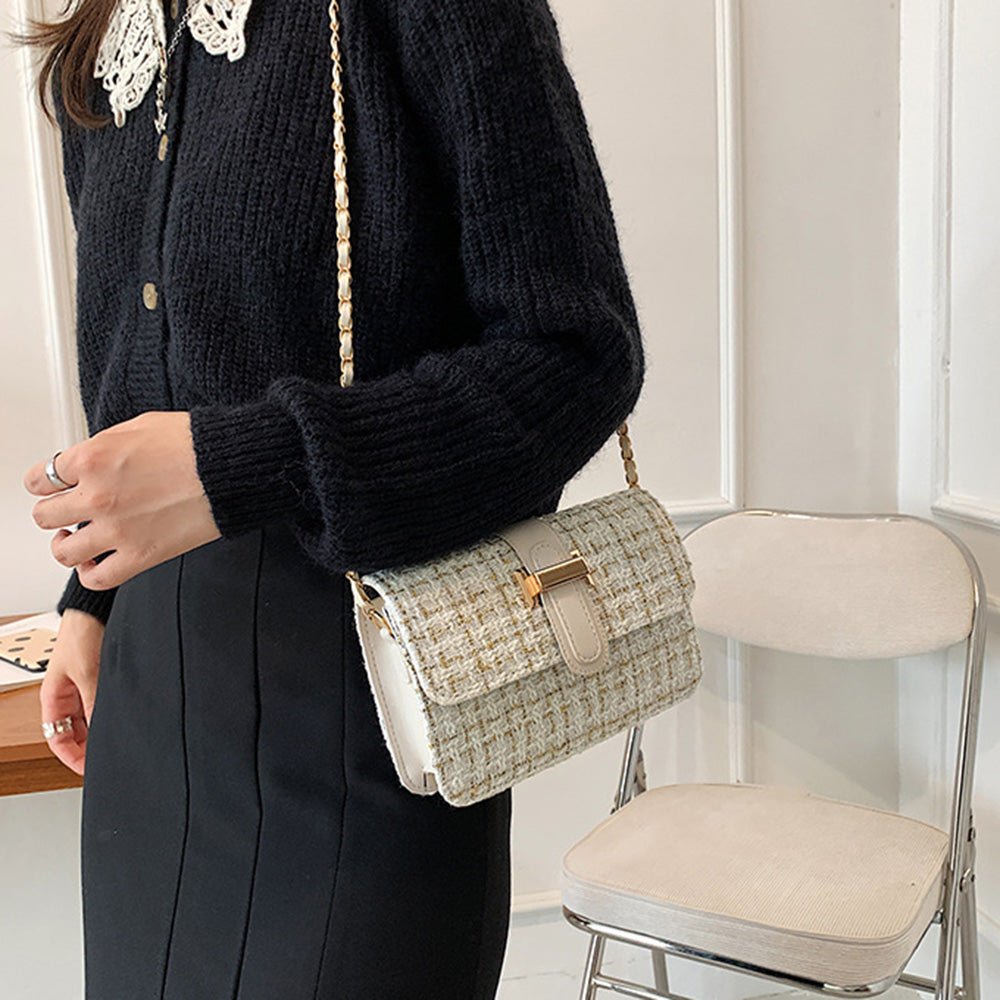 ツイードチェーンミニショルダーバッグ｜オフィスカジュアル