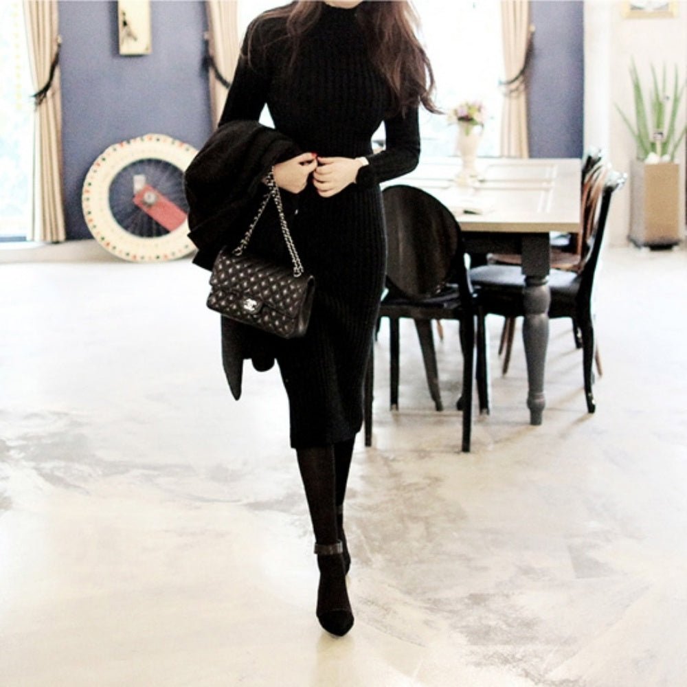 ロング丈リブニットワンピース - Millennial Generation