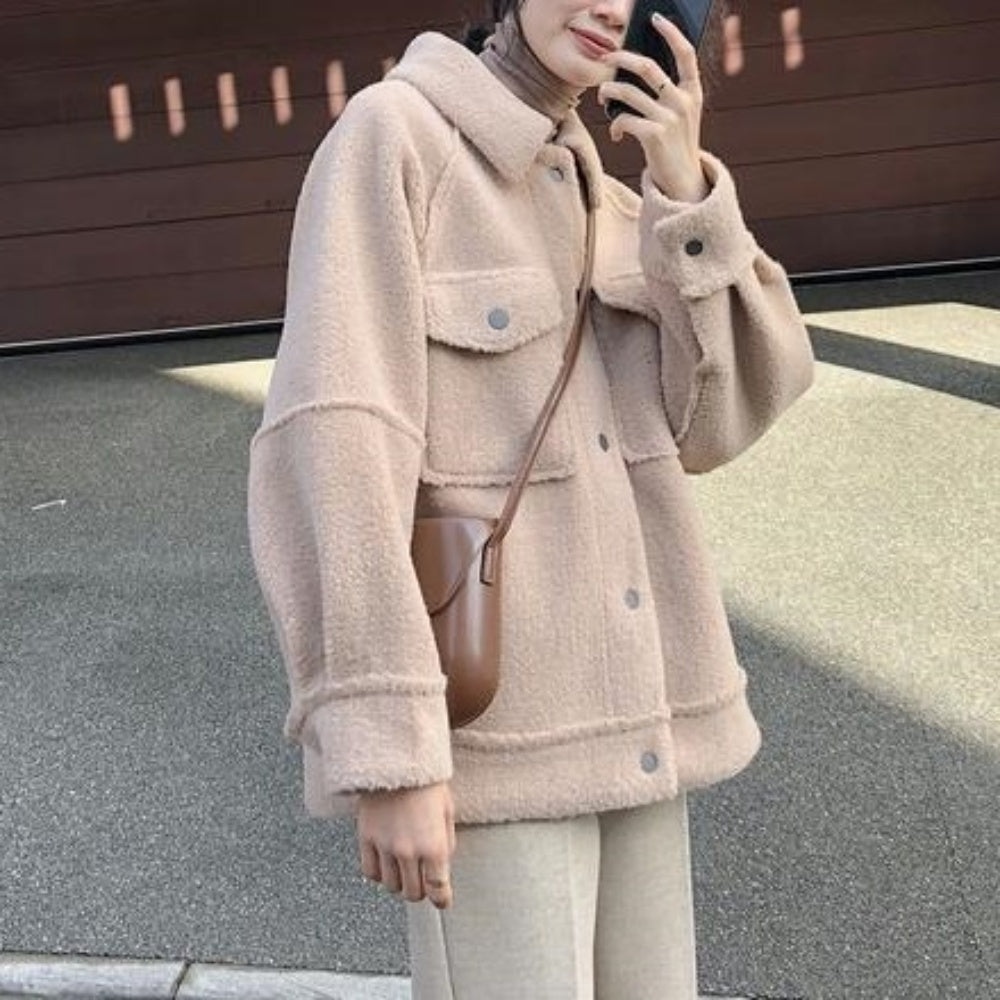 ゆったりシルエットボアジャケット｜オフィスカジュアル レディース 通販【ミレジェネ】