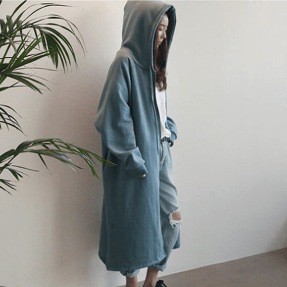 スウェットロングパーカーカーディガン