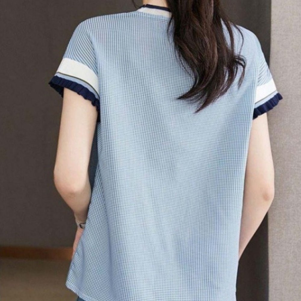 袖フリルクルーネックトップス｜オフィスカジュアル レディース 通販【ミレジェネ】