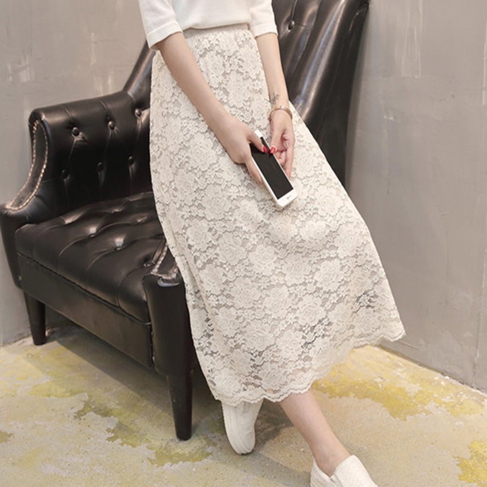 レースリバーシブルロングスカート｜オフィスカジュアル レディース 通販【ミレジェネ】