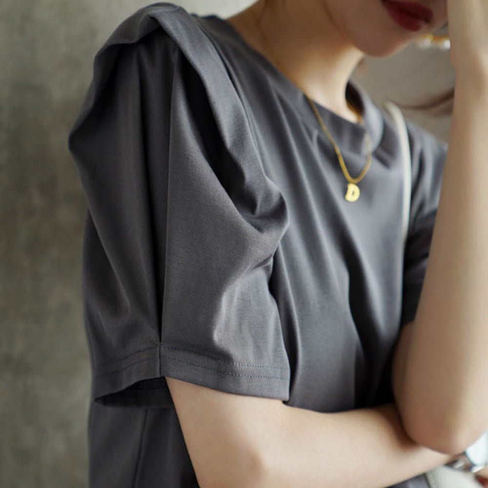 パワーショルダー無地デザイントップス｜オフィスカジュアル レディース 通販【ミレジェネ】