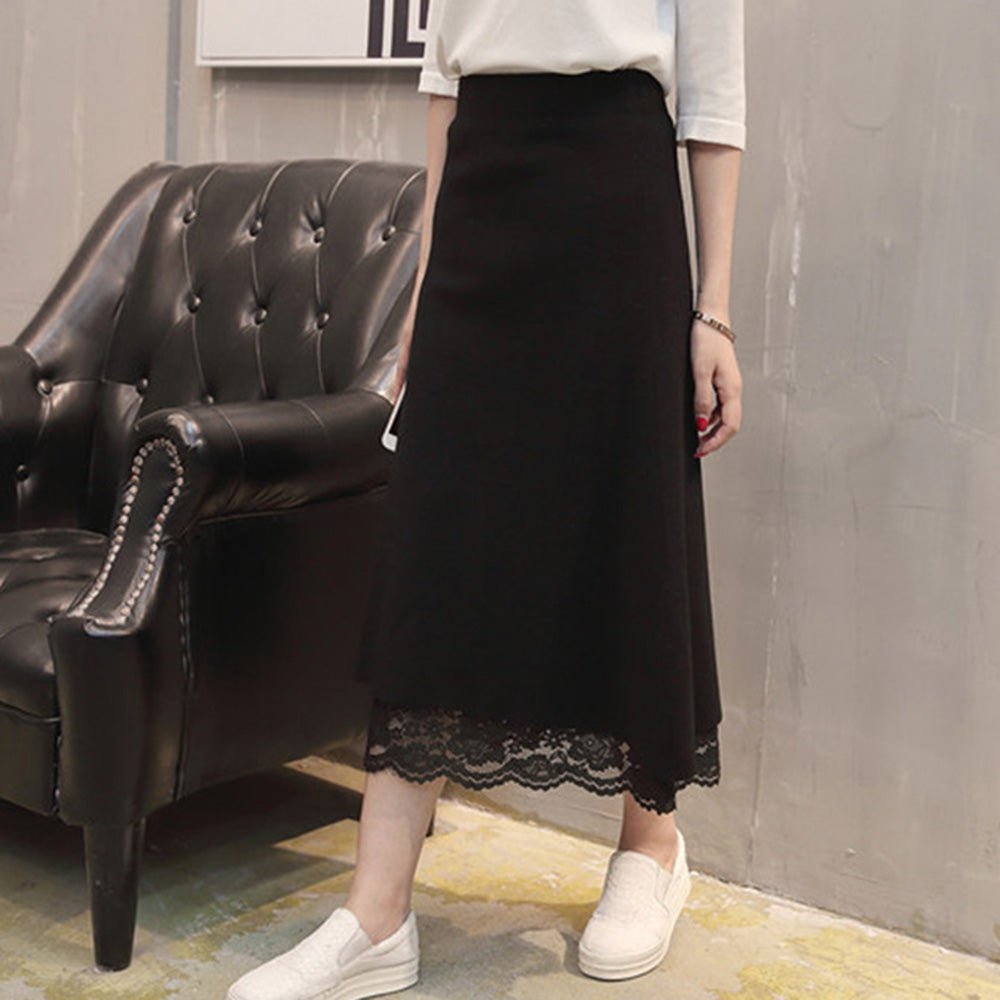 レースリバーシブルロングスカート｜オフィスカジュアル レディース 通販【ミレジェネ】