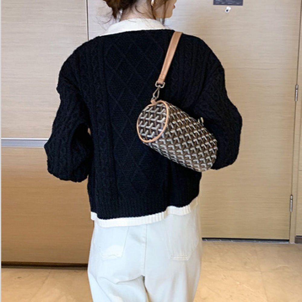 配色ニットカーディガン