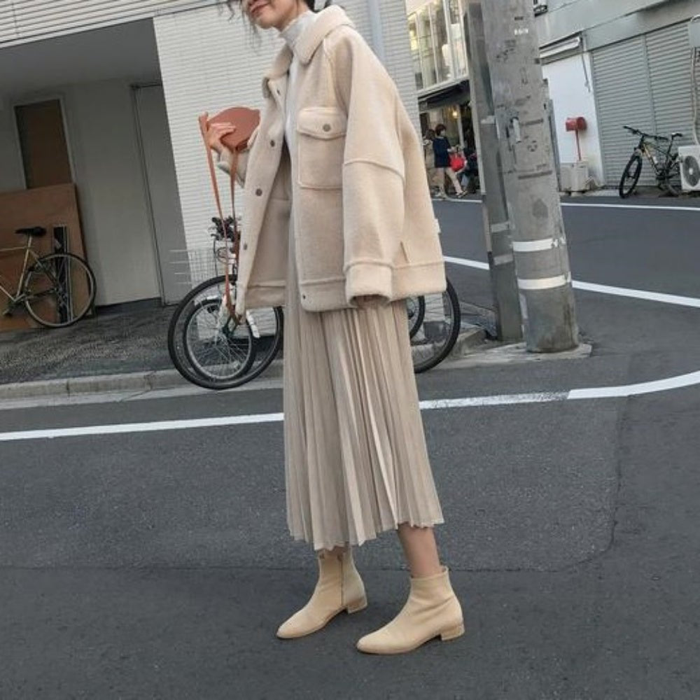 ゆったりシルエットボアジャケット｜オフィスカジュアル レディース 通販【ミレジェネ】