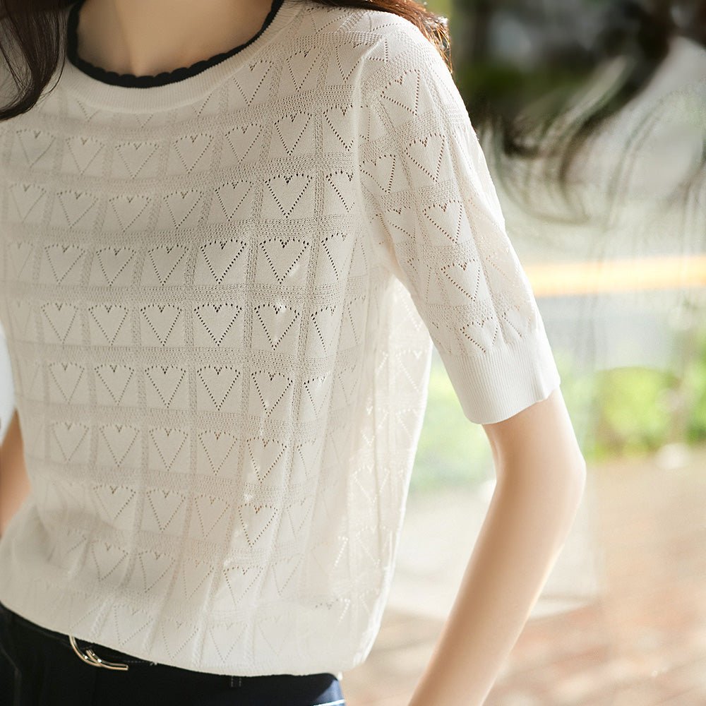 配色サマーニットトップス｜オフィスカジュアル レディース 通販【ミレジェネ】