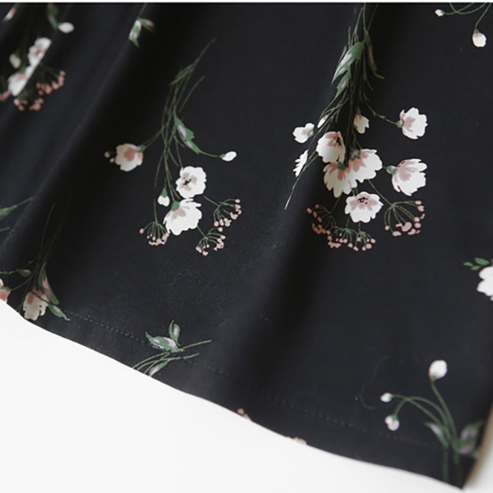 花柄ノーカラーシャツワンピース - Millennial Generation