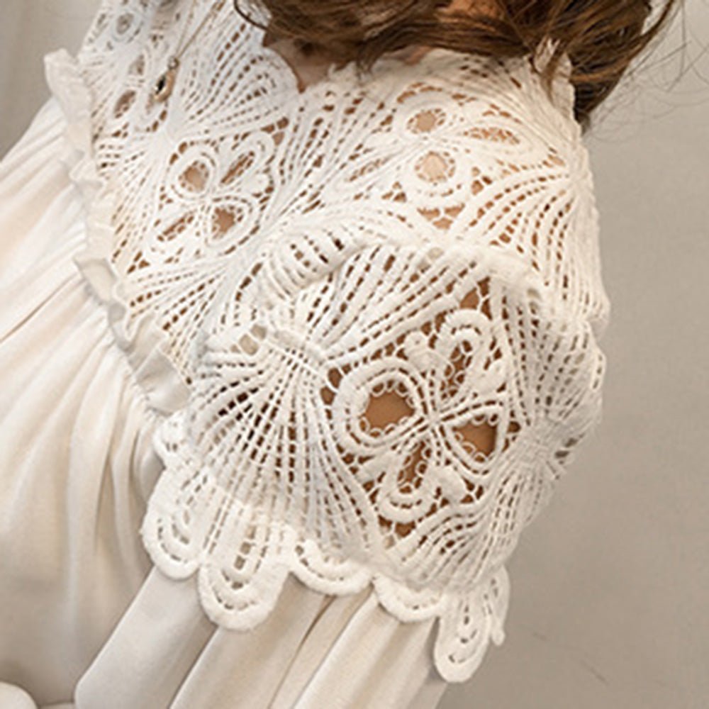 刺繍レースボリュームスリーブトップス｜オフィスカジュアル レディース 通販【ミレジェネ】