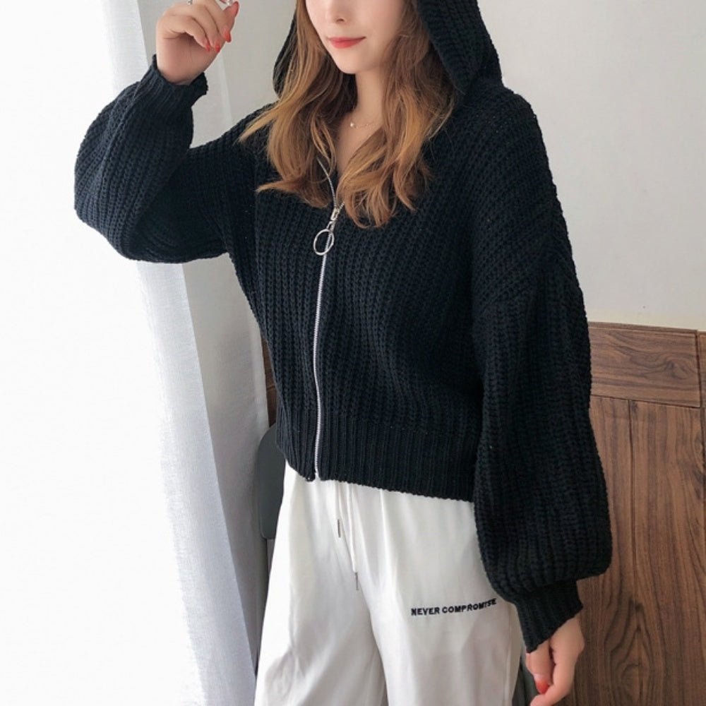 ジップアップニットパーカー