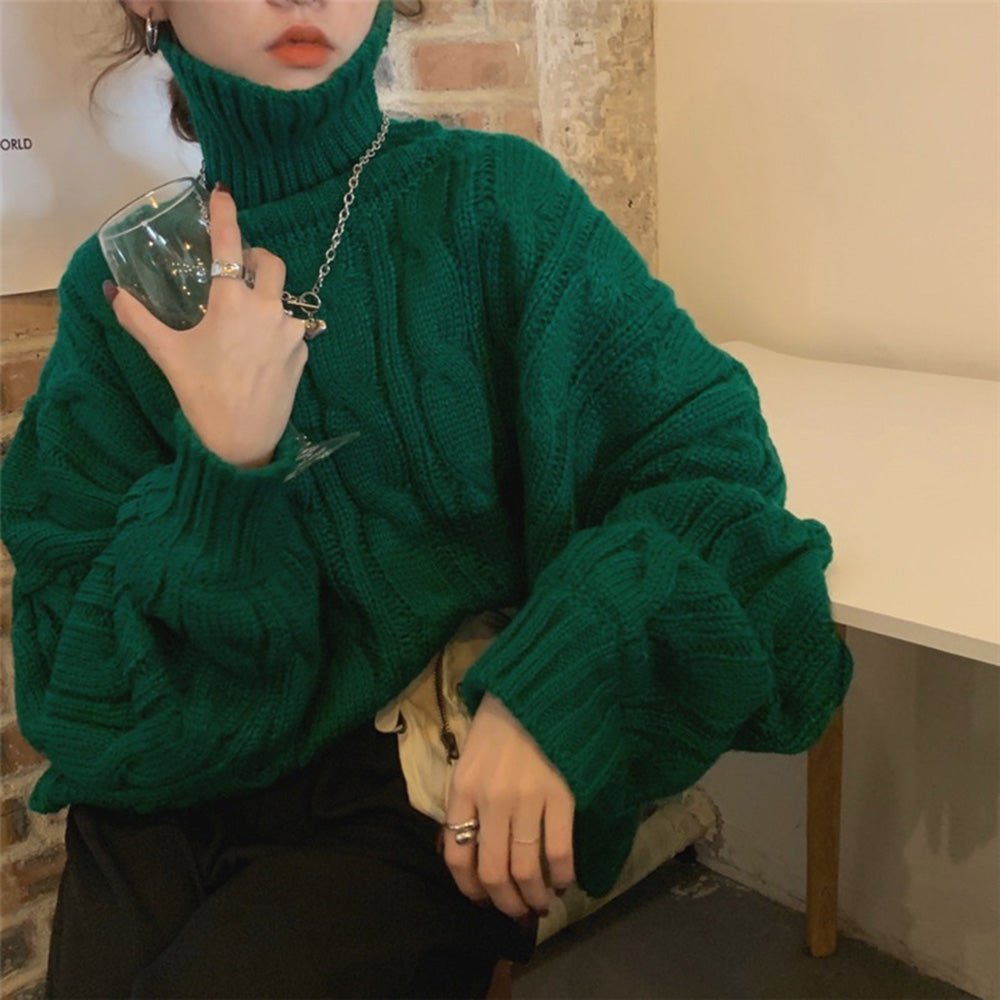 カレンテージ　ざっくりタートルネックニット　グリーン ざっくりタートルネックニット｜オフィスカジュアル レディース 通販