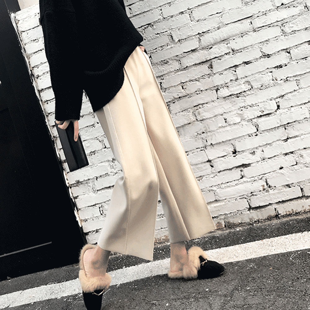 ウエストゴムワイドレッグ九分丈ワイドパンツ - Millennial Generation