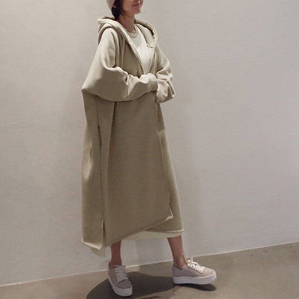 スウェットロングパーカーカーディガン｜オフィスカジュアル