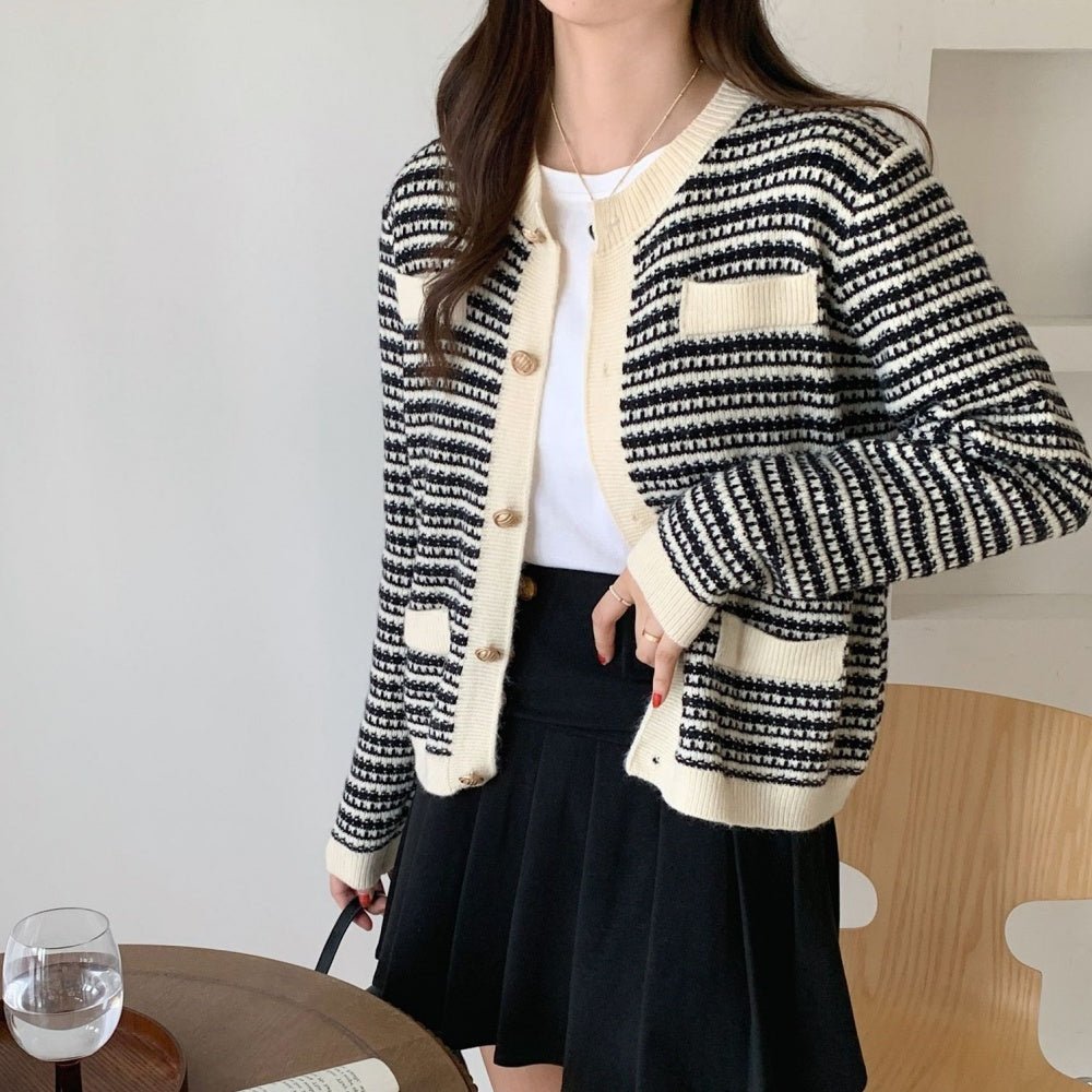ツイードライクニットカーディガン｜オフィスカジュアル レディース