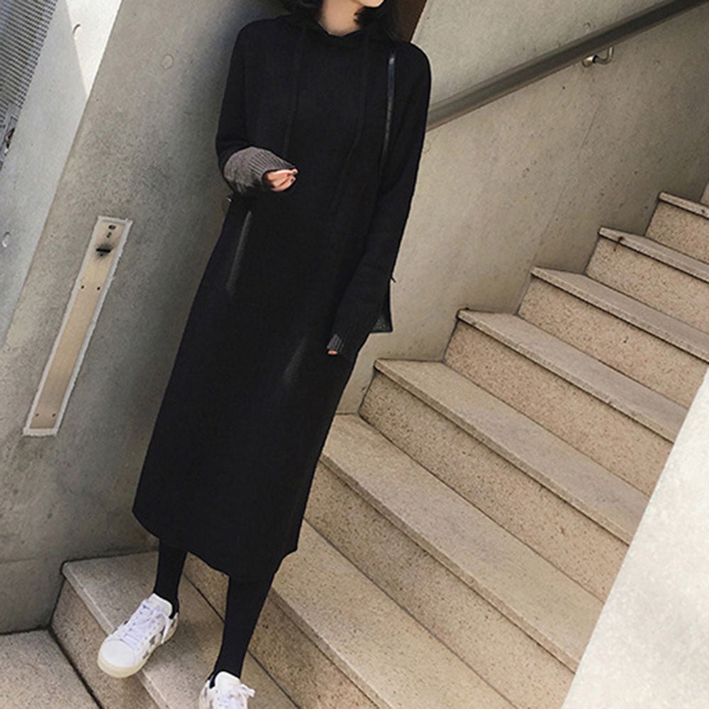 フード付きルーズニットワンピース - Millennial Generation