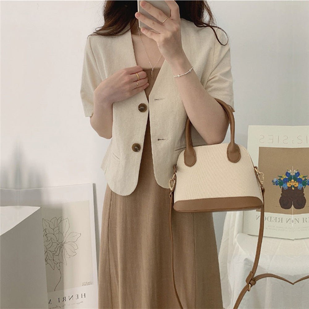 リネンライク半袖ジャケット｜オフィスカジュアル レディース 通販