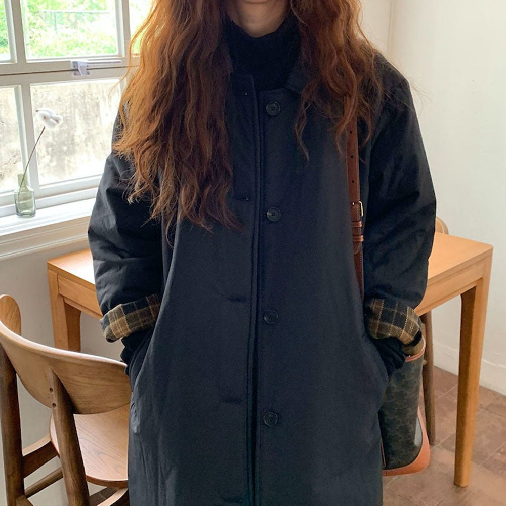 ステンカラーミリタリーロングコート｜オフィスカジュアル レディース