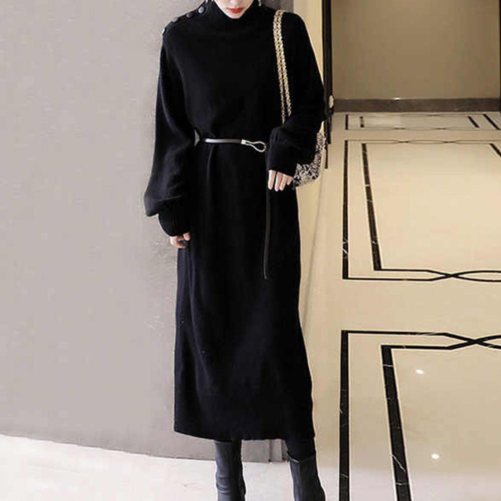 ショルダーボタンニットワンピース｜オフィスカジュアル レディース