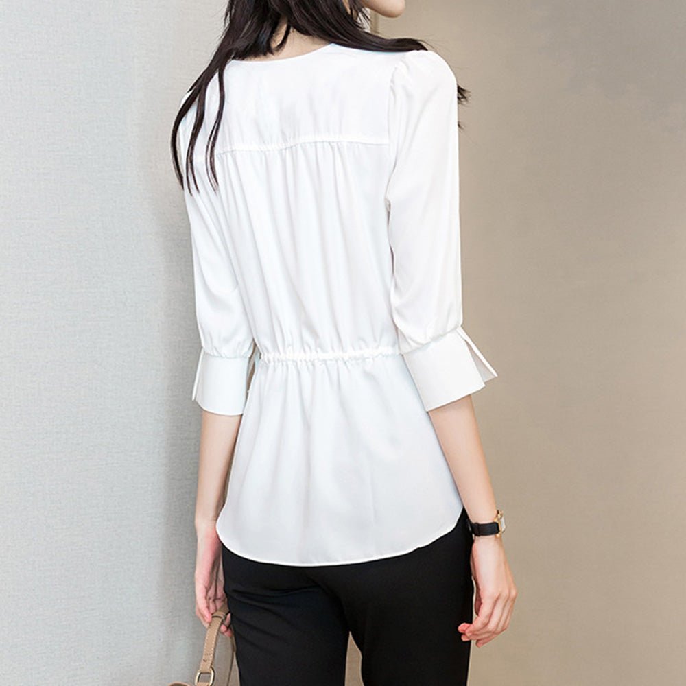 ウエストマーク七分袖トップス｜オフィスカジュアル レディース