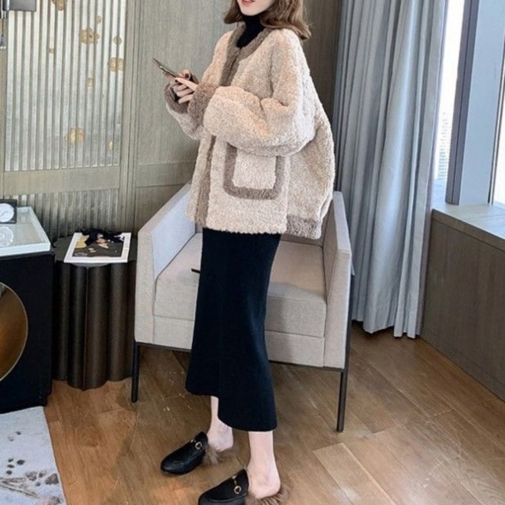 ノーカラーボアジャケット｜オフィスカジュアル レディース 通販