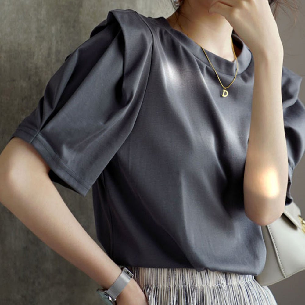 パワーショルダー無地デザイントップス｜オフィスカジュアル レディース 通販【ミレジェネ】