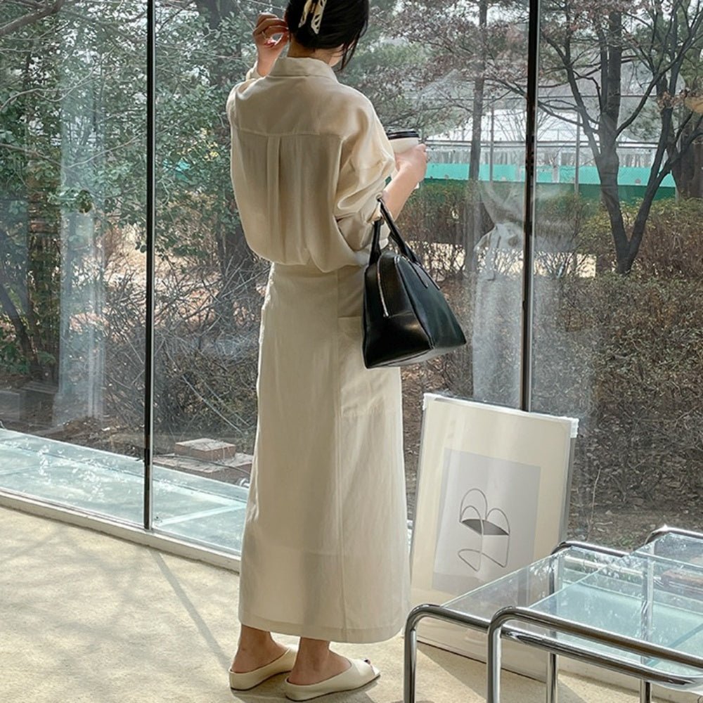 ウエストマークラップロングスカート