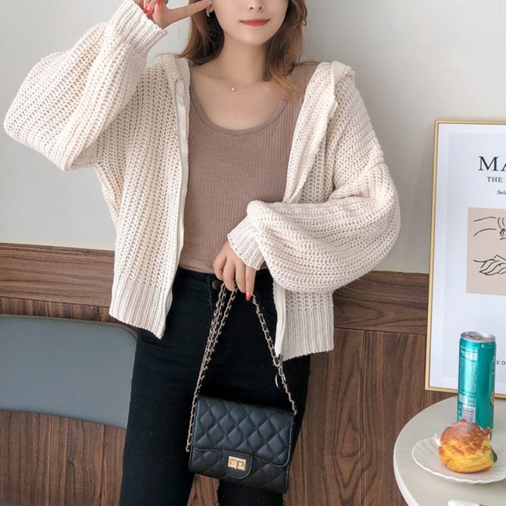 ジップアップニットパーカー