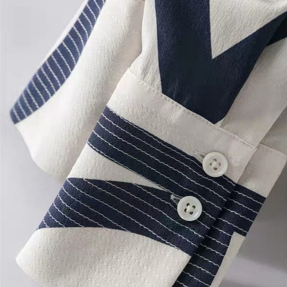 コントラストカラーモダンシャツ