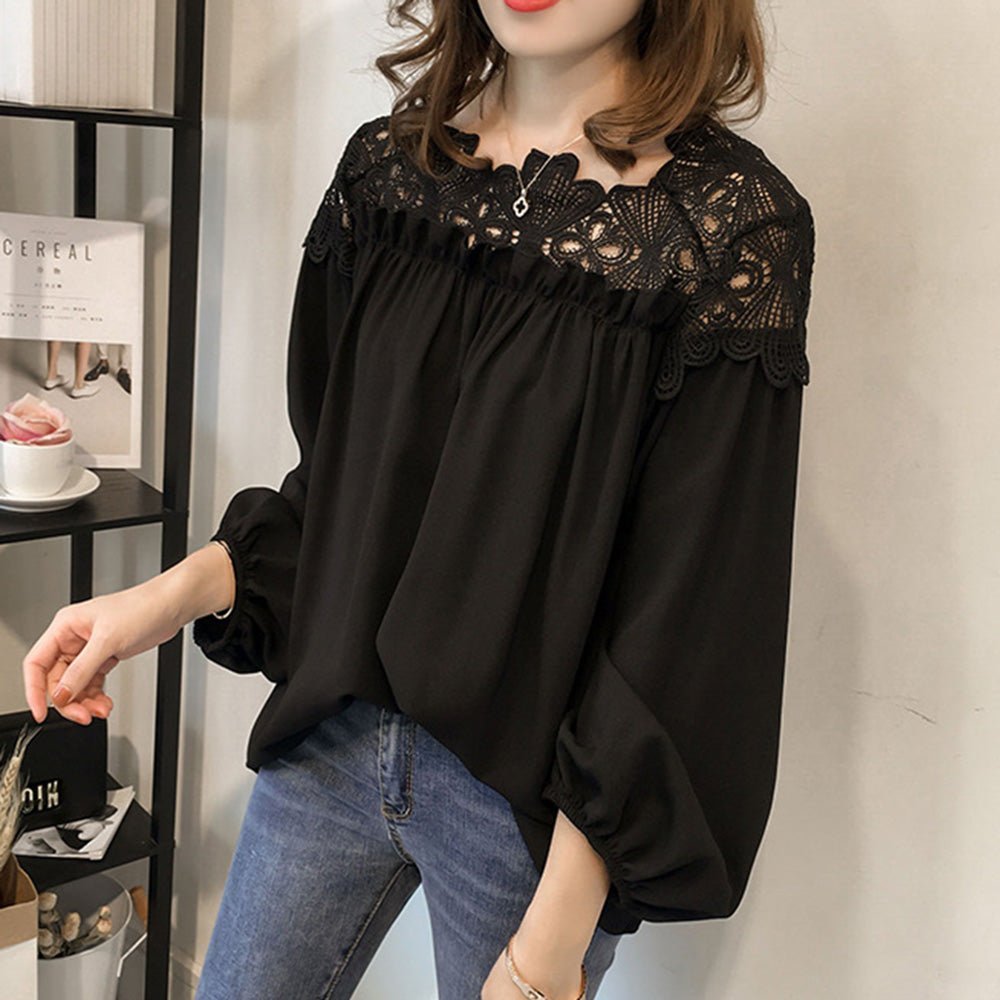 刺繍レースボリュームスリーブトップス｜オフィスカジュアル レディース 通販【ミレジェネ】