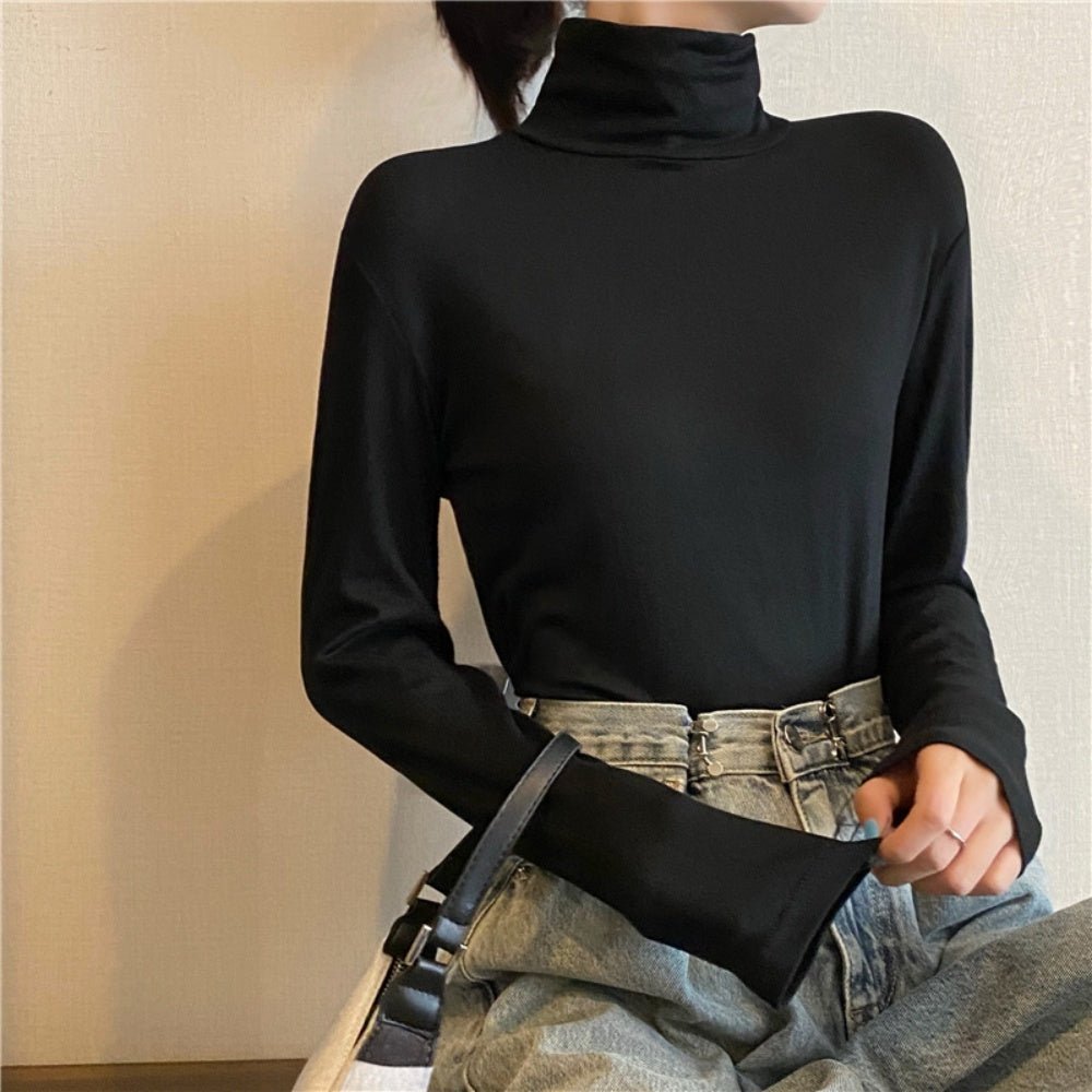 ベーシックタイトハイネックロングTシャツ