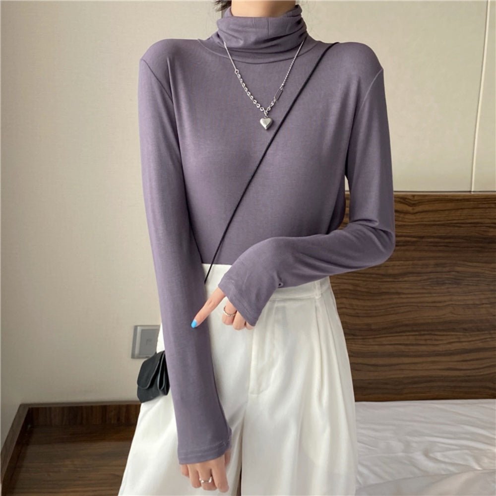ベーシックタイトハイネックロングTシャツ