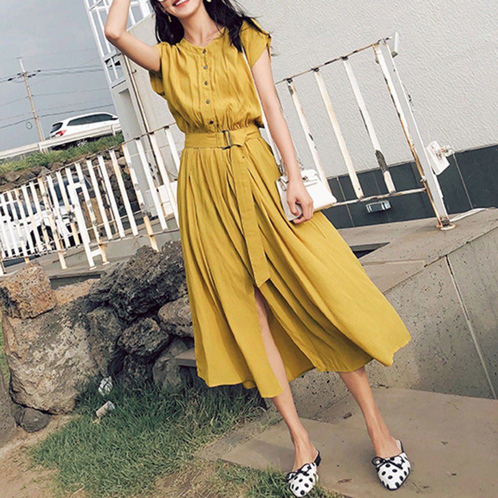 Vネック ロングドレス スリムワンピース オフィスカジュアル 楽天市場】ワンピース ワンピドレス ロング丈 半袖 Vネック