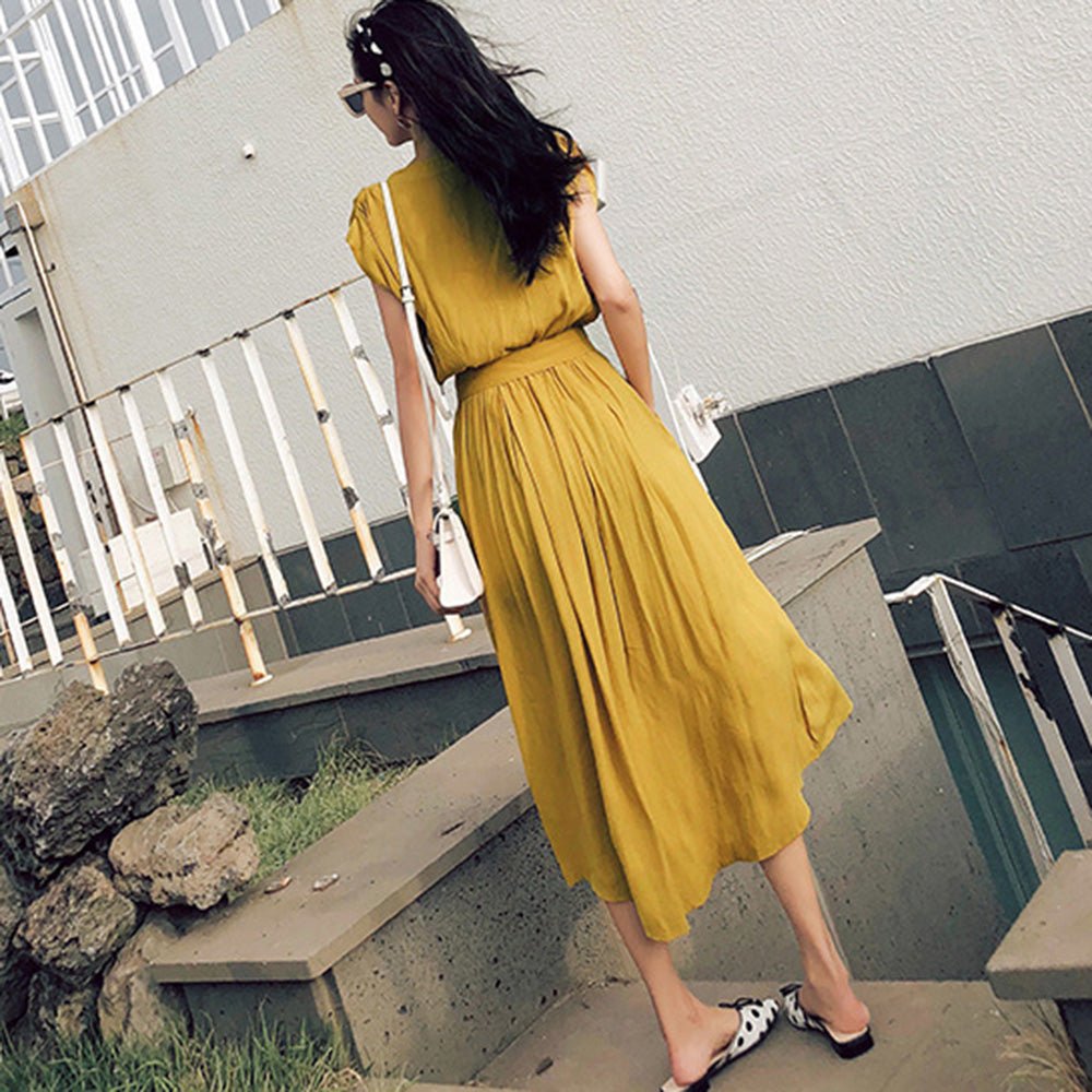 ゆるVネックシャツワンピース｜オフィスカジュアル レディース 通販【ミレジェネ】