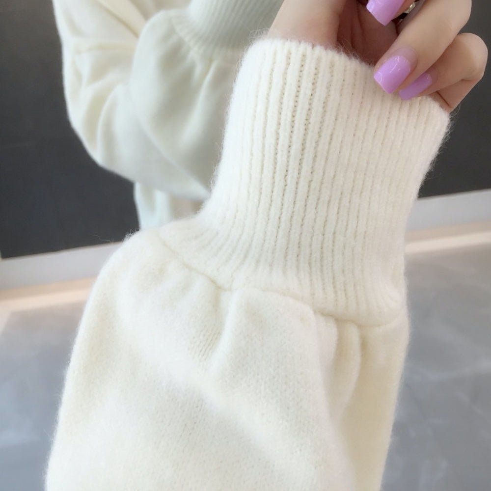 おしゃれVネックランタンスリーブニット