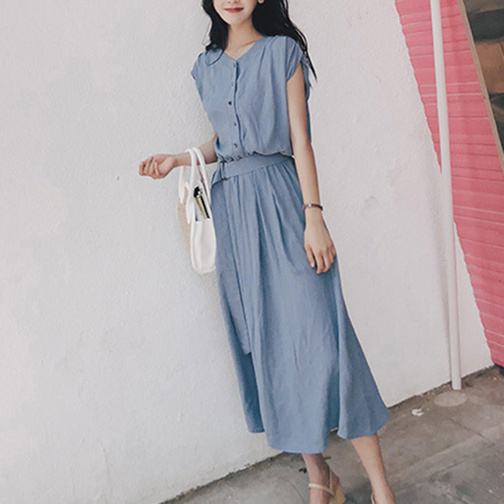 ゆるVネックシャツワンピース｜オフィスカジュアル レディース 通販【ミレジェネ】