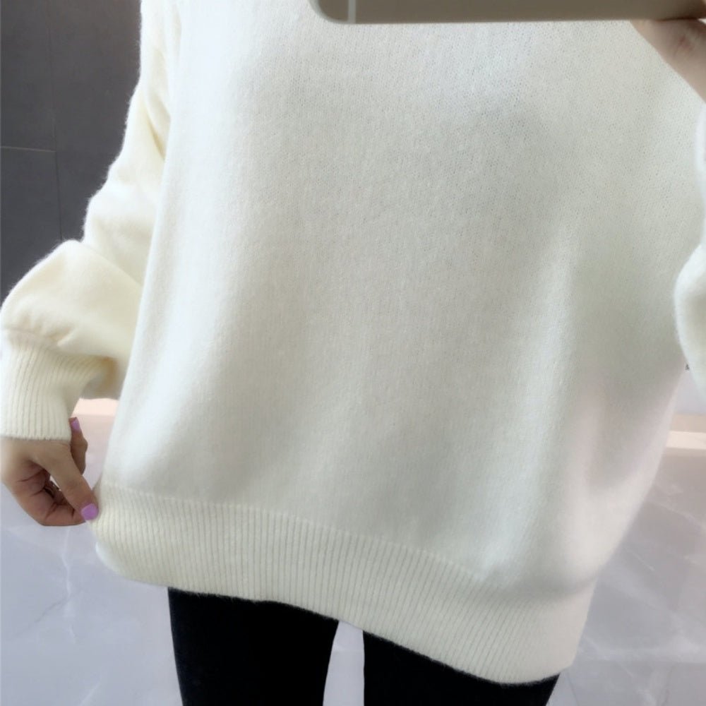 おしゃれVネックランタンスリーブニット