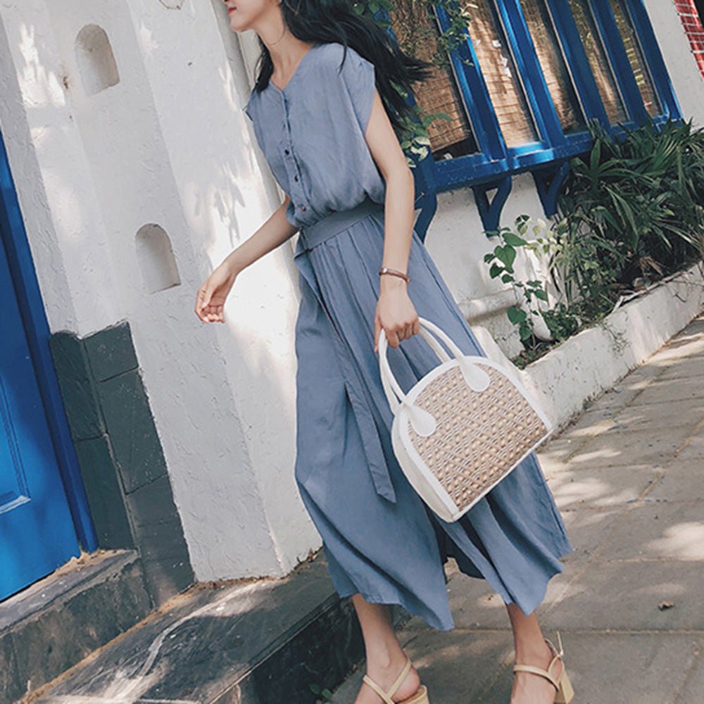 ゆるVネックシャツワンピース｜オフィスカジュアル レディース 通販【ミレジェネ】