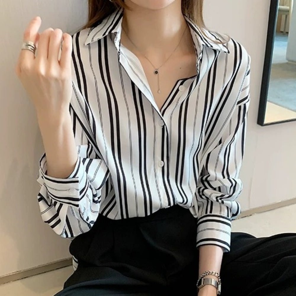 Vネックストライプショートシャツ Vネックストライプショートシャツ | CAPRICIEUX LE'MAGE(カプリ