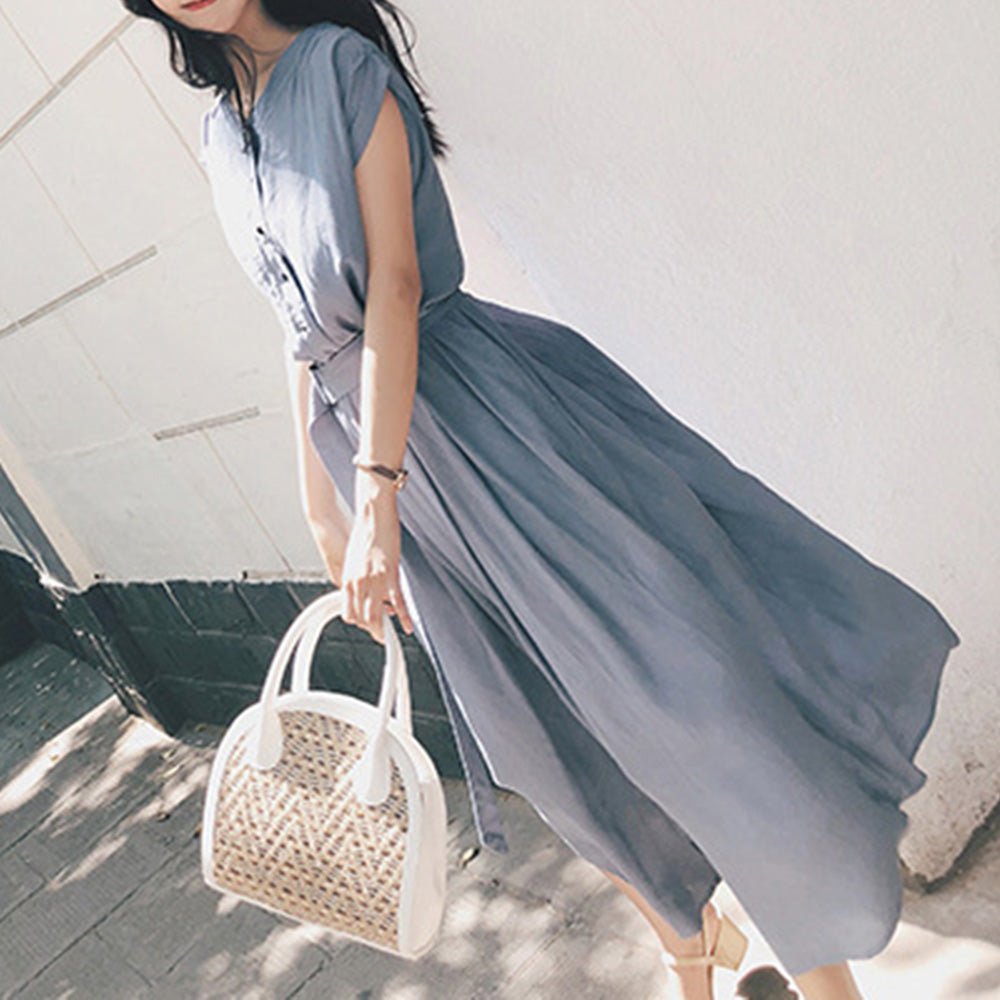 ゆるVネックシャツワンピース｜オフィスカジュアル レディース 通販【ミレジェネ】